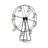 Modern Sculpture Metal and Stone Ferris Wheel Design with Seated Human Figures Home Office Bedroom Living Room Decor - 23" Black