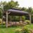 Sunjoy 12 x 16 ft Extra Large Cedar Wood Gazebo, 2-Tier Coated Steel Hardtop, Dark Brown Roof for Patio, Lawn & Backyard