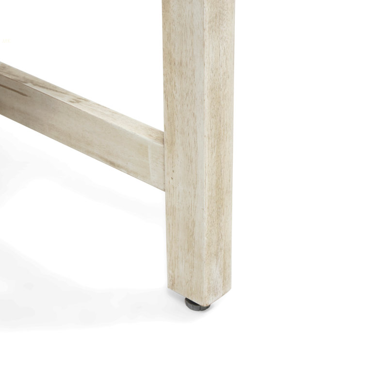 Chaise de salle à manger en bois et osier Hampton (ensemble de 2), Gris / Blanc