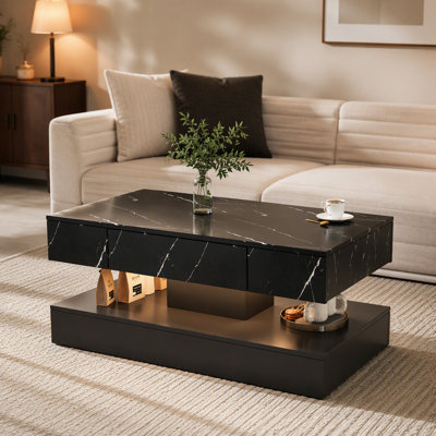 Table basse haute DEL 16,93 po, table basse moderne pour le salon, tables de salon, grands meubles de salon, lumières DEL