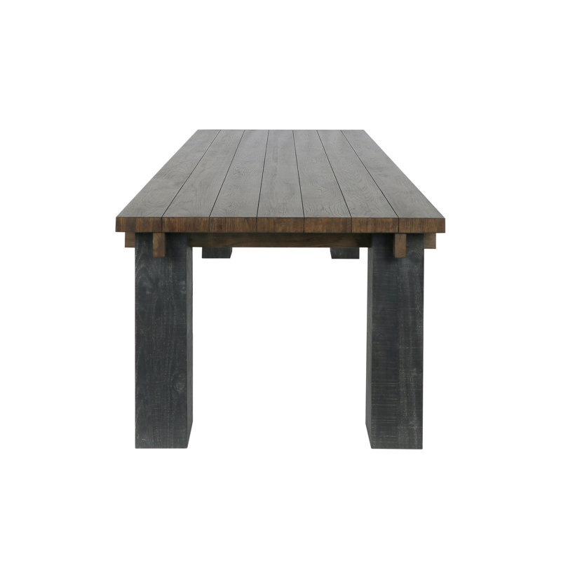 Duncan 90" Reclaimed Solid Wood Farmhouse Dining Table In Brown