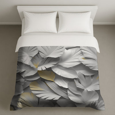 Housses de couette à arrangement de feuille monochrome