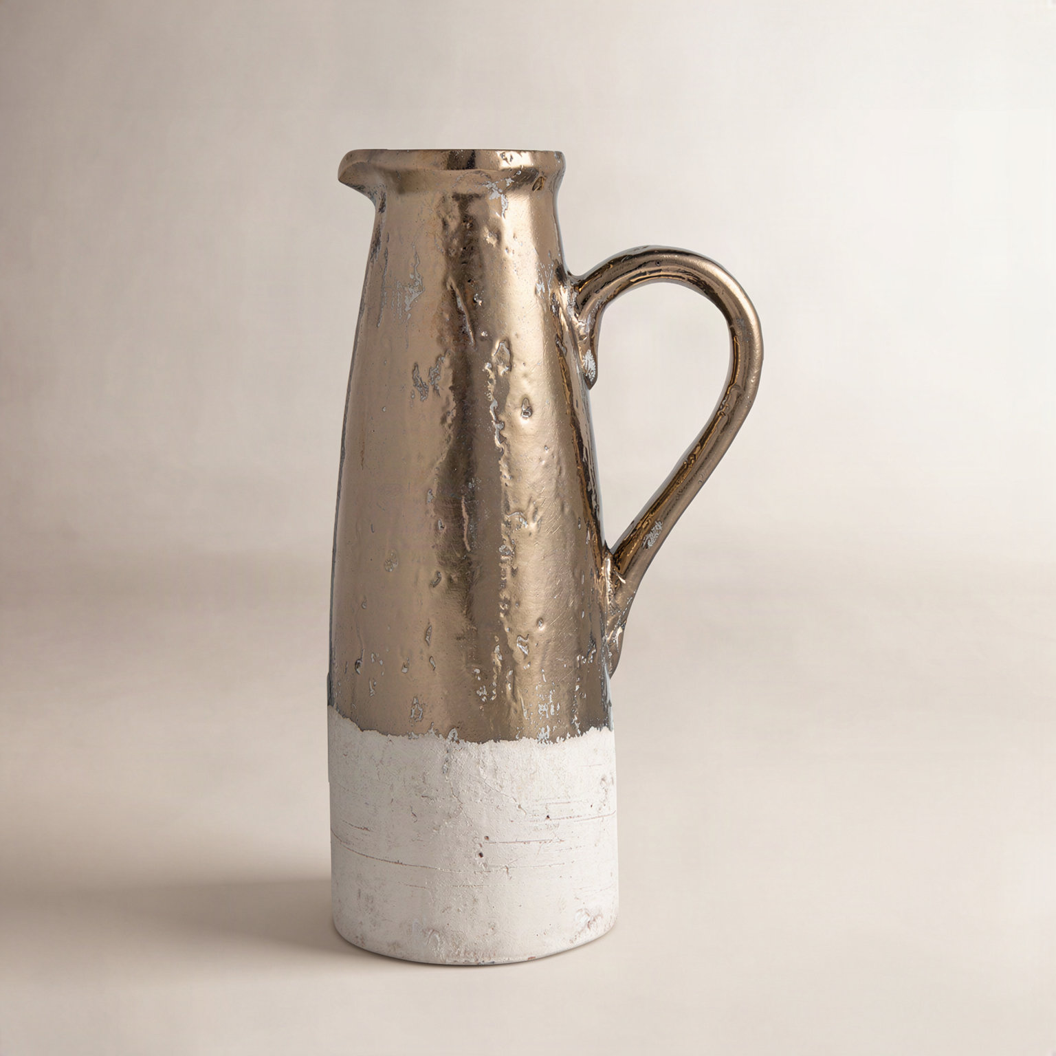 Libra Ceramic Decorative Bottle, 14.4" H x 8.9" W x 5.7" D