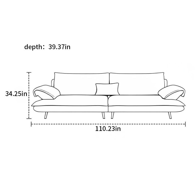 Canapé à voile French Wind, H 34,25 po x l 110,23 po x P 39,37 po, 4