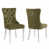 Olive Green Velvet-Sliver Leg