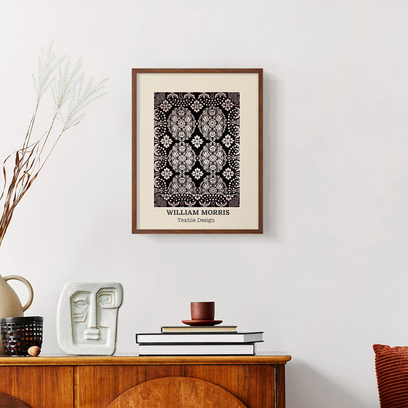William Morris, reproduction encadrée L XXXII, Noyer, H 14 po x l 11 po
