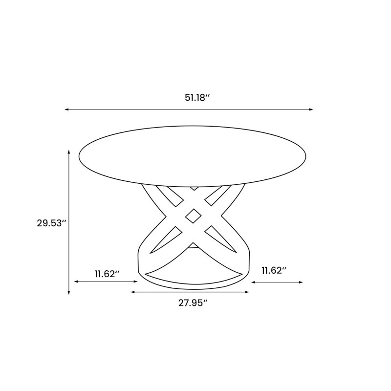  Table de salle à manger moderne pour 4-6 personnes avec plateau en verre trempé, base en acier au carbone pré-assemblée