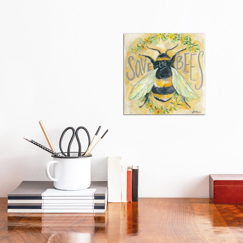 Save The Bees by Jessica Mingo - Wrapped Canvas Gallery-Wrapped Canvas Giclée, 30.48cm H x 30.48cm W