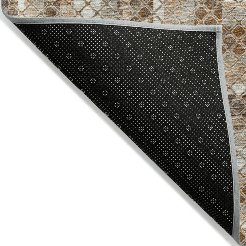 Tapis chocolat intérieur / extérieur lavable à la machine Xhevrie, Rectangle 10 pi x 14 pi