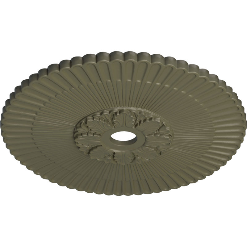 Médaillon de plafond Endurathane Antilles, diamètre extérieur de 38 1/4 po x P 1 1/2 po (pour auvents jusqu'à 6 po), finition platine peinte à la main