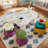 Cloud Coffee Table, Modern Cream Accent Table for Living Room with Round Edges, Kid and Pet Safe Small Space Center Table for Apartments