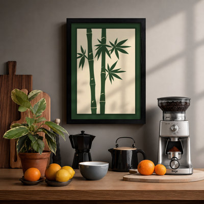 Bamboo Study Japandi - Framed Print