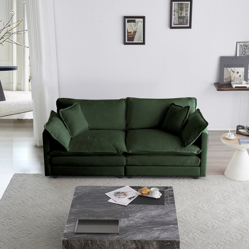 Canapé modulaire en chenille, Vert