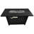 24" H Steel Propane Fire Pit Patio Table - Black, , Airy Slatted Base, Lid, Cover, Lava Rocks, Glass Beads, Adjustable Flame, Deck- Outdoor Weather- Finish, Flame Adjustable, Heating