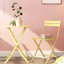 3 bistro de patio pliable - table et chaises en métal jaune pour l'extérieur