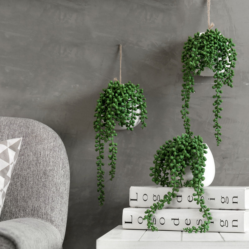 3 - Piece Artificial Pearl Plant in Pot Set