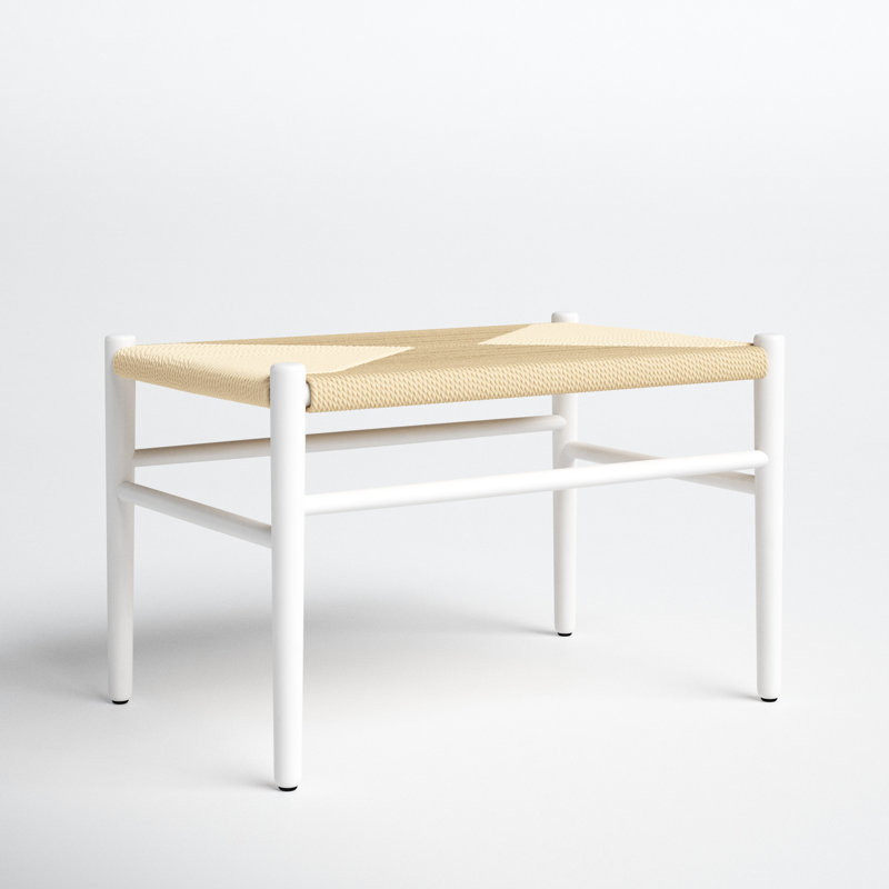 Solid Wood Accent Stool, White