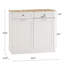 Armoire poubelle de cuisine à deux tiroirs et deux compartiments basculants - blanc