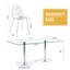 Ensemble de table à manger moderne avec chaises en verre trempé et argent pour la maison