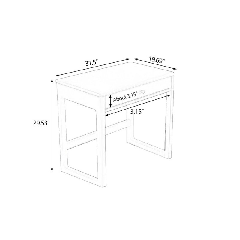 Bureaux rectangulaires en bois massif, H 29,53 po x l 31,5 po x P 19,69 po, Blanc