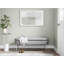 Banc de rangement contemporain en métal chromé et similicuir