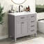 Meuble-lavabo 36 po avec lavabo, armoire de salle de bain avec tiroirs, structure solide et panneau de fibres à densité moyenne-231294005