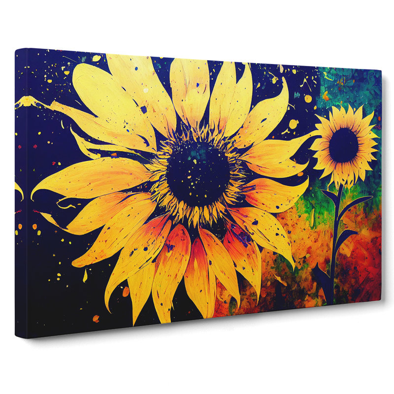 Sunflower Splash Vol.4 Abstract - Wrapped Canvas