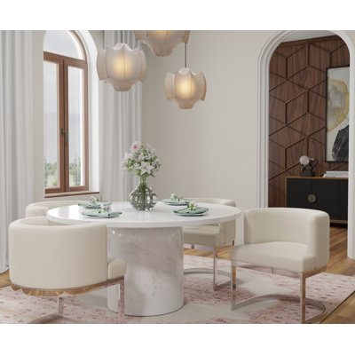 6-Piece Marble Dining Table Set