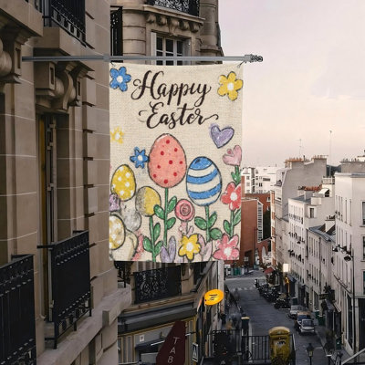 Happy Easter Eggs Flag, 70 x 47 inch, for Seasonal Decoration