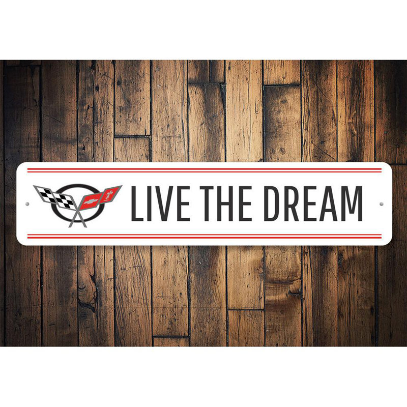 Panneau «Live the Dream» en aluminium, H 4 po x l 18 po x P 0,04 po