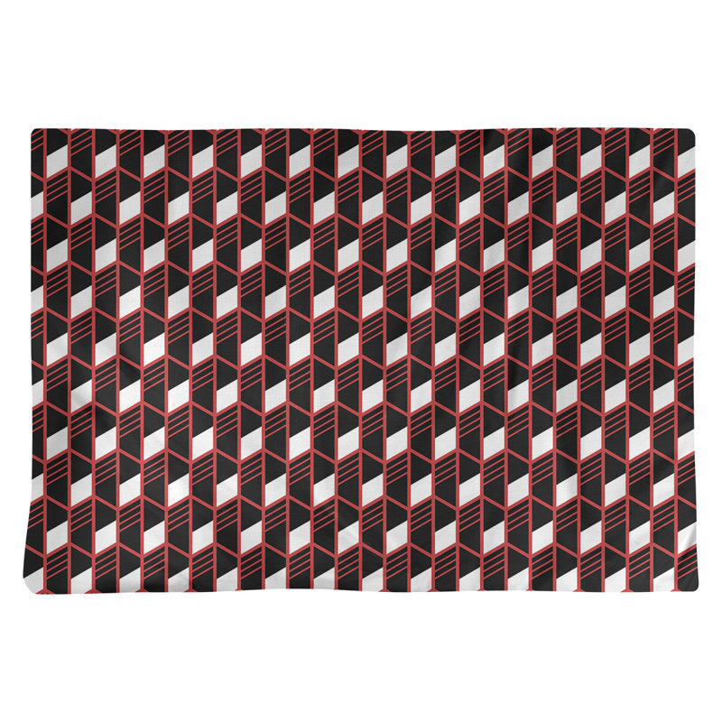 Katelyn Elizabeth Polyester Geometric Rectangle Placemat, Red
