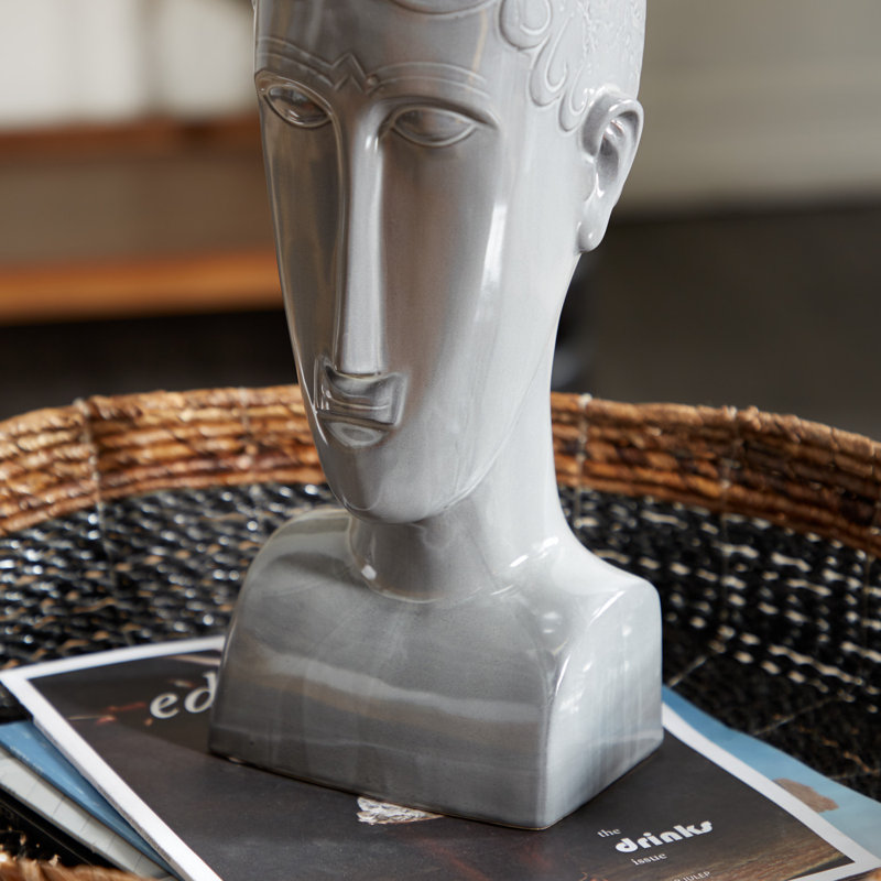 Buste de tête d'homme en céramique Hayashi