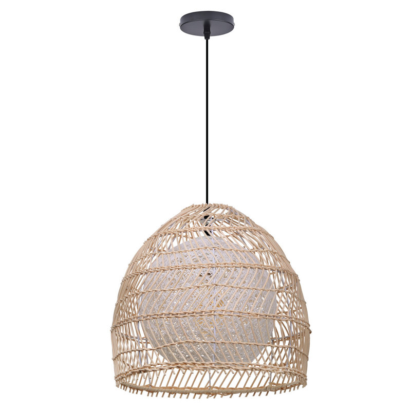 Loachapoka 1 - Light Rattan Single Pendant, 13,78'' H x 13,78'' W x 13,78'' D