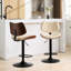 Tabourets de bar en cuir, base en noyer, pivotant à 360 °, hauteur réglable, ergonomique, style Mid-Century moderne pour îlot de cuisine / café, tabouret avec faux-revêtement, cuisine / salle à manger / café,-1386406820