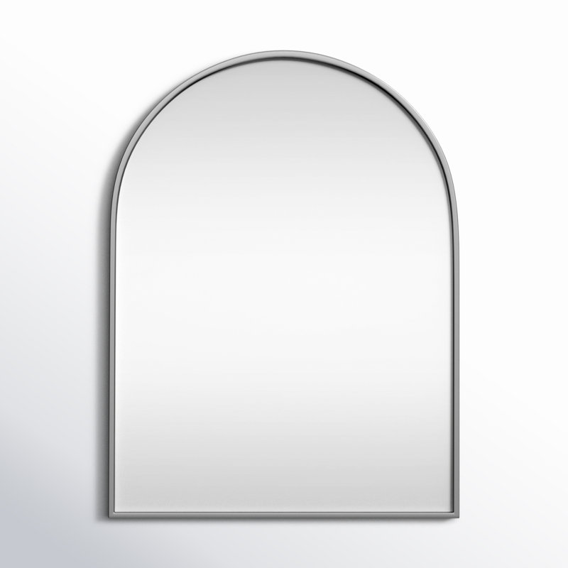Sabine Metal Arch Wall Mirror, Silver, 36" x 27"