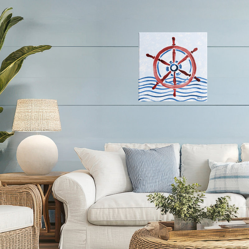 Toile de la barre brossée nautique, design par Paul Brent, H 17 po x l 17 po