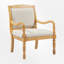 Chaise d'appoint rembourrée avec structure en bois d'hévéa, fauteuil avec pieds tournés-1603073685