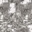 Papier peint tropical monochrome dessiné à la main Jungle-1945208214-1945208215