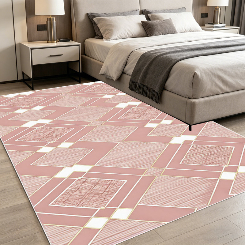 Light luxury diamond-shaped geometric carpet, soft and easy to clean, suitable for living room, bedroom, dining room, study room, and other multi-scene indoor decoration carpets