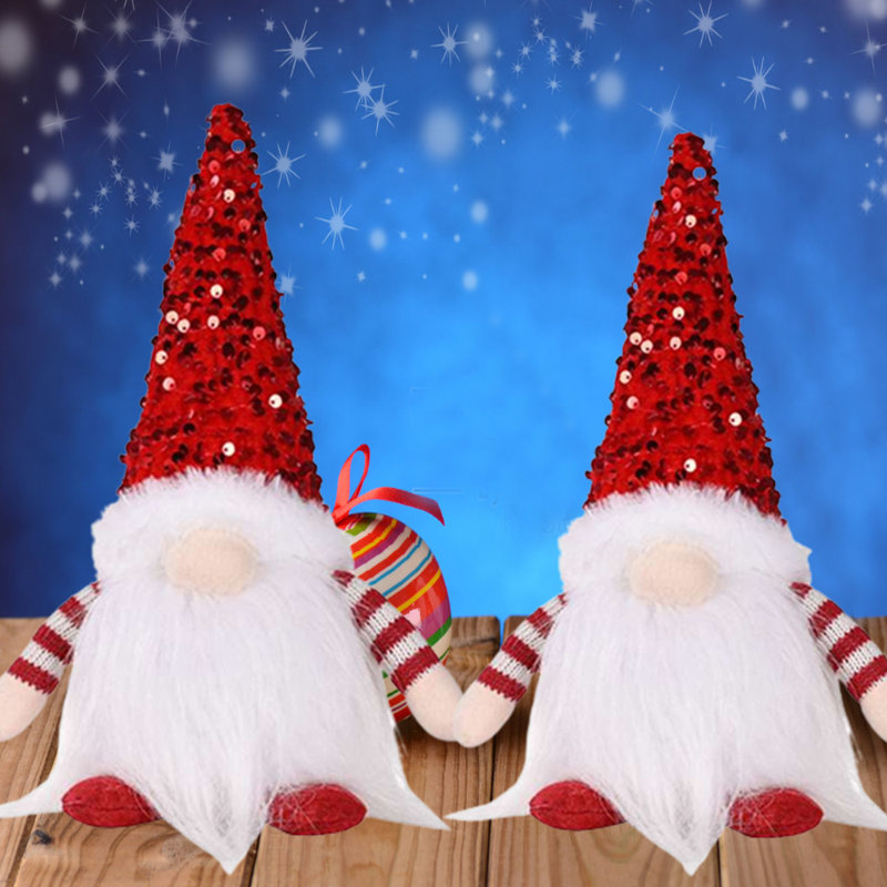 Poupée gnome de Noël scintillante, Rouge