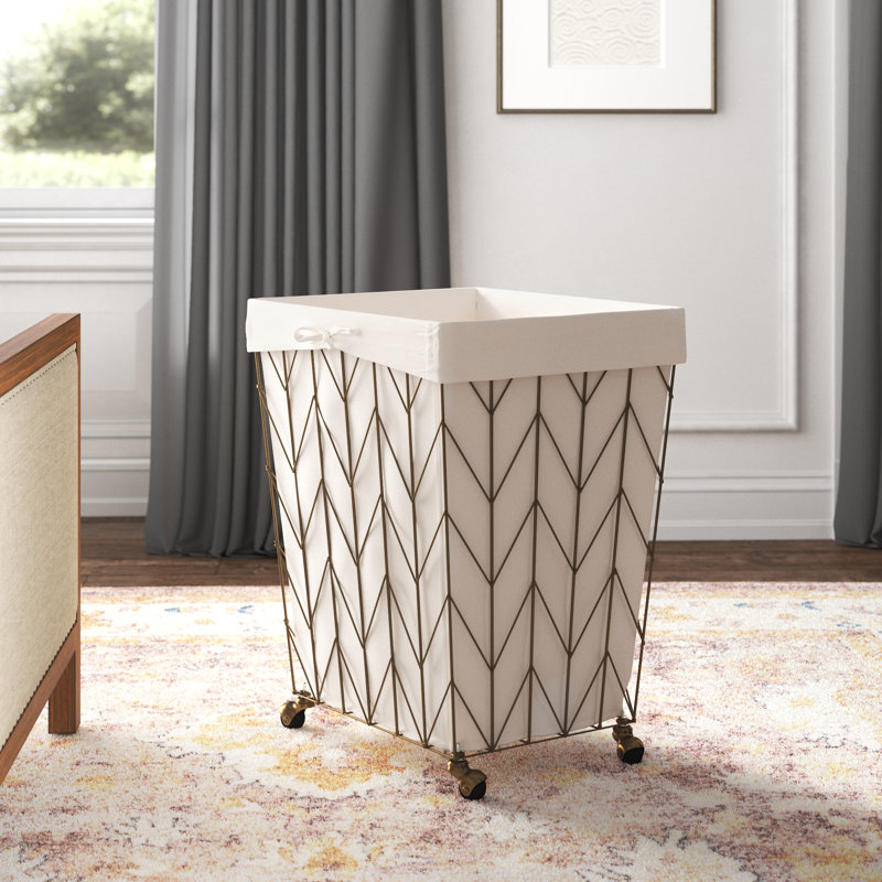 Fabric Rolling Laundry Hamper with Handles