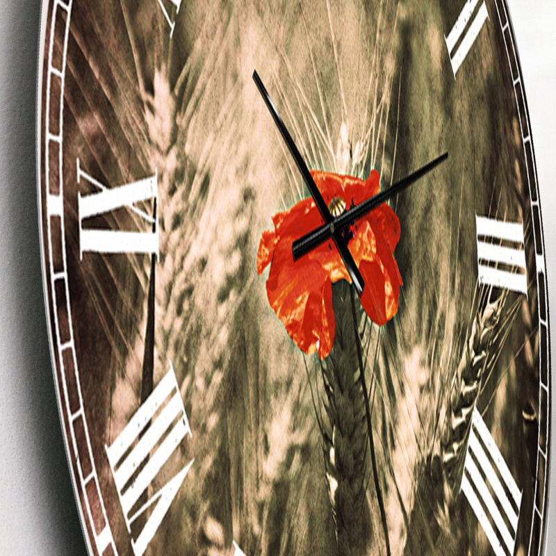 Sigle Red Poppies - Horloge murale traditionnelle, Petit