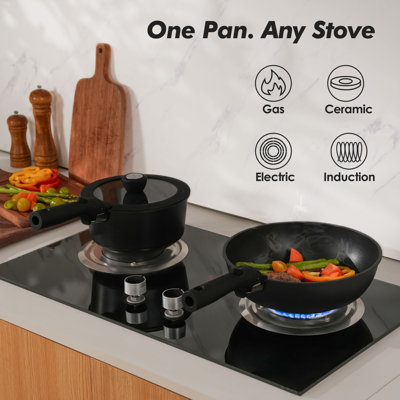 SENSARTE Nonstick Cookware Set 23-Piece,Healthy Pots And Pans Set With Detachable Handles,Dishwasher Safe,Induction Compatible,PFOS And PFOA Free