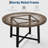 Space Saving 47" Round Dining Table for 4, Kitchen Dining Room Table w/ Sturdy Metal Frame, Wood Circle Kitchen Table-956338318