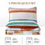 Ensemble de courtepointe 3 pièces à rayures bohémiennes en microfibre légère toutes saisons-122938666-122938677