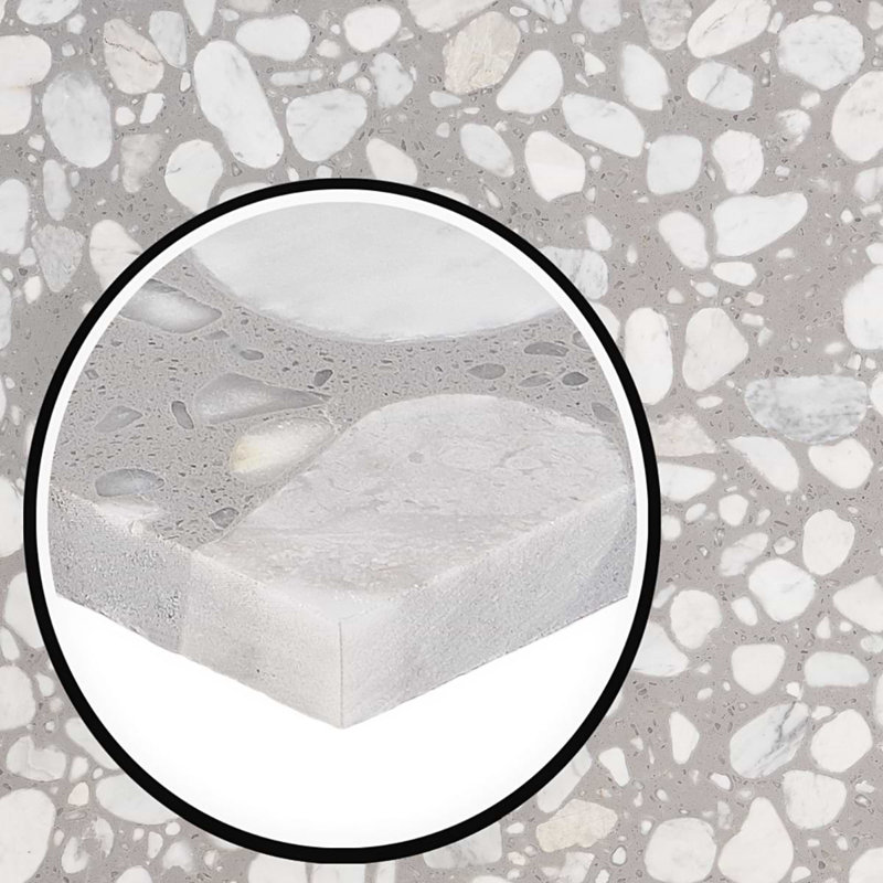 Terrazzo Italy Sacra 24x24 Honed Marble Tile, Sacra Grigio Gray