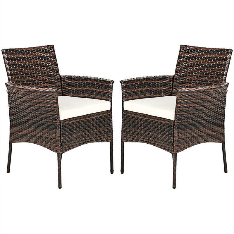 Chaise de patio avec coussin, Mélange de bruns