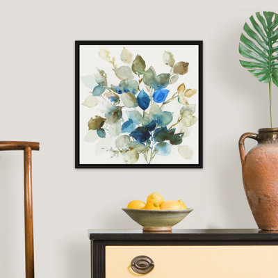 «Blue Leaves II» par Asia Jensen, reproduction d'art sur toile