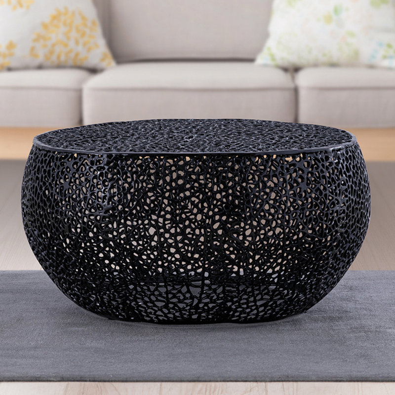 Stylish Round Coffee Table, Black