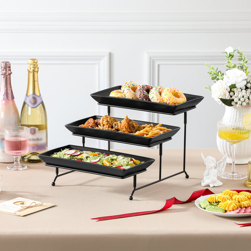 30.5cm 3 Tier Afternoon Tea Cake Stand , Black